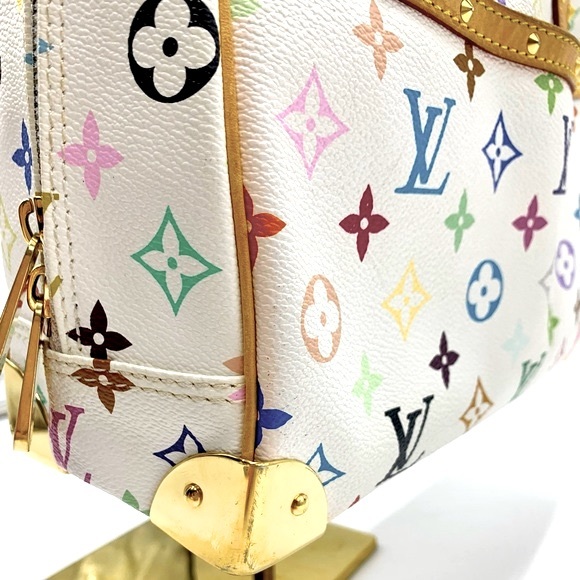 Louis Vuitton Trouville Murakami Multicolor White Monogram LV Handbag Auth - Picture 2 of 16